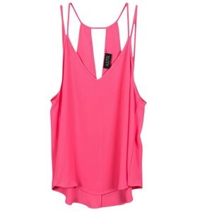 ASTR Pink Strappy Sleeveless Blouse High Low Tank Top Size M